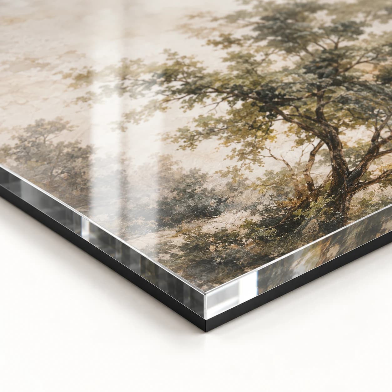 Plexiglas schilderij met hoogglans afwerking en zwarte achterkant